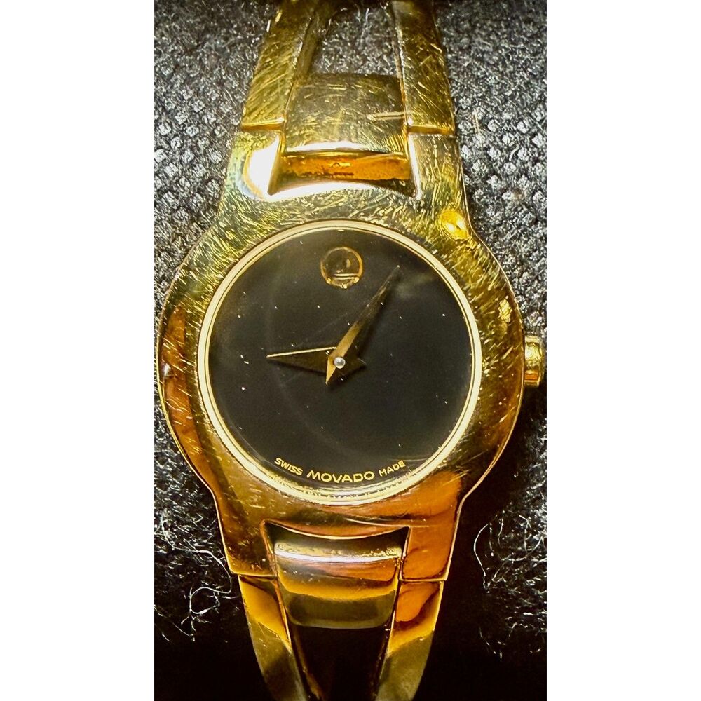 Movado Amorosa Gold-Tone Museum Bangle Watch (Ref: 88 E4 1842)